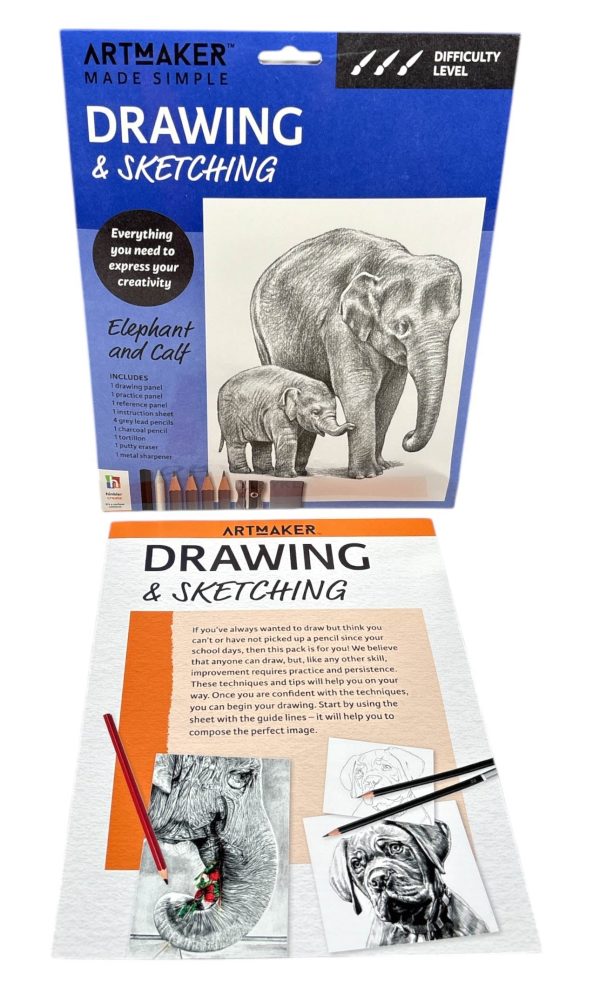 Art Maker Made Simple Drawing & Sketching Kit: Elephant And Calf Discount