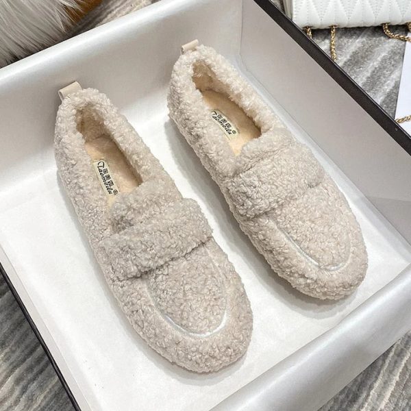 Violette – Mocassins en peluche avec semelle antidérapante, parfaits pour la maison For Discount