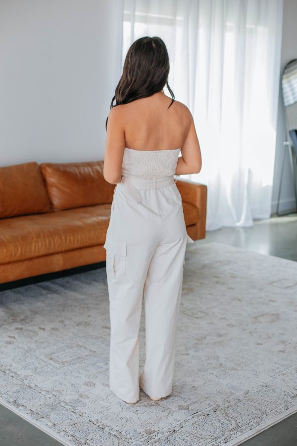 Jesa Cargo Jumpsuit - Cream Fashion