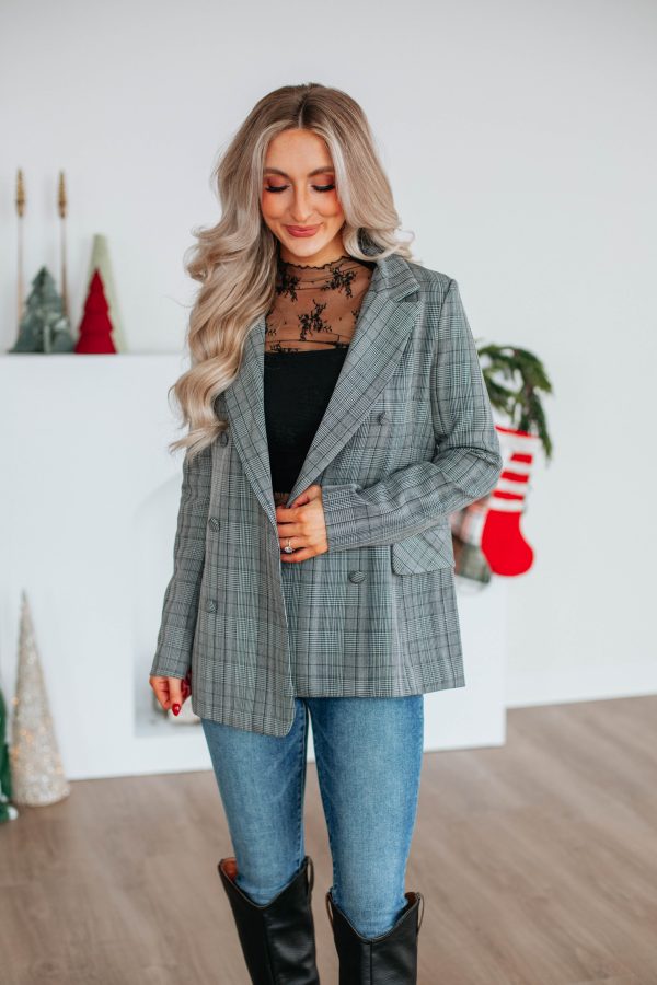 Bergan Plaid Blazer Fashion