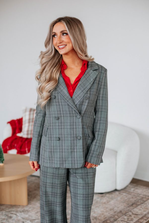 Bergan Plaid Blazer Fashion