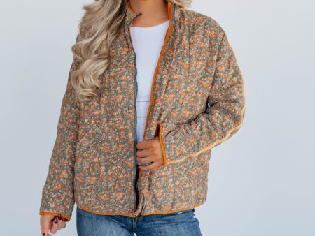 Kyra Quilted Corduroy Jacket - Apricot For Cheap