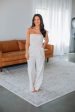 Jesa Cargo Jumpsuit - Cream Discount