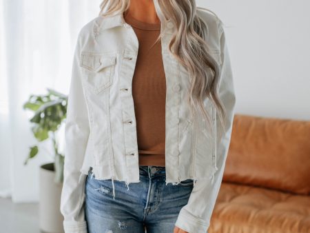 Gemma Risen Denim Jacket - Cream For Sale