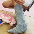 Chloé – Bottes en denim à hauteur de genou pour un style tendance Cheap