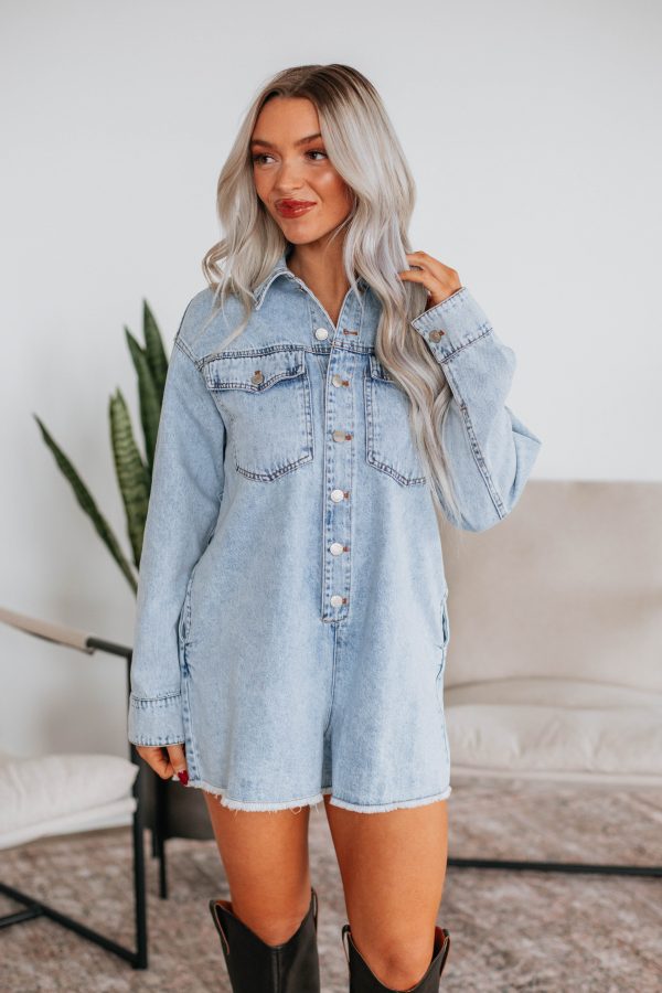 Bennington Denim Romper Online now