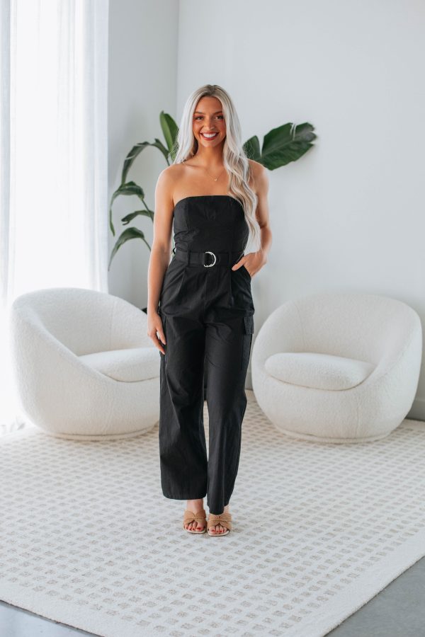 Jesa Cargo Jumpsuit - Black Online