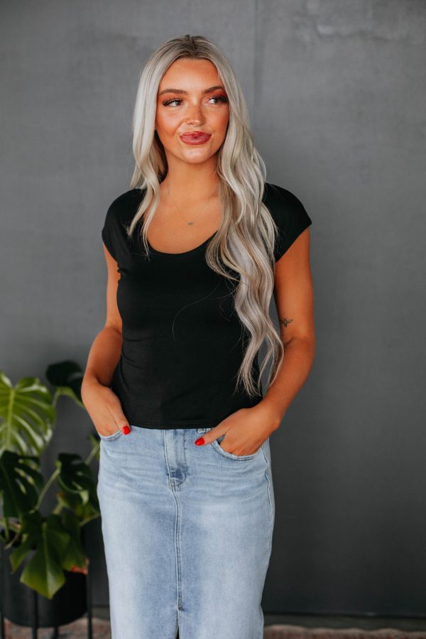 Alayna Basic Top - Black For Cheap