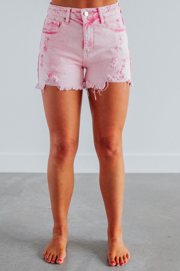 Mae Risen Shorts - Acid Pink Online now