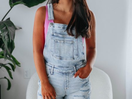 Gemini Risen Short Overalls - Vintage Light Wash Fashion