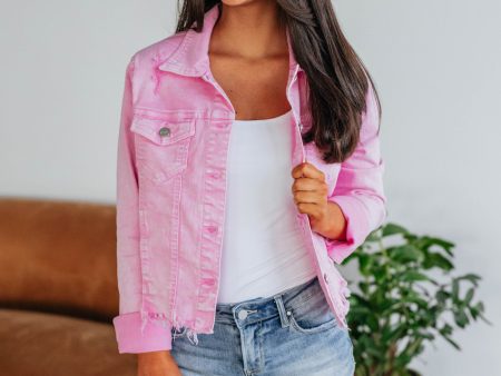 Gemma Risen Denim Jacket - Acid Pink Discount