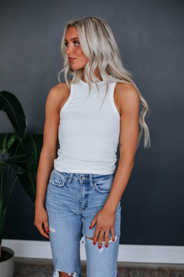 Lou Ribbed Tank - Ivory Online