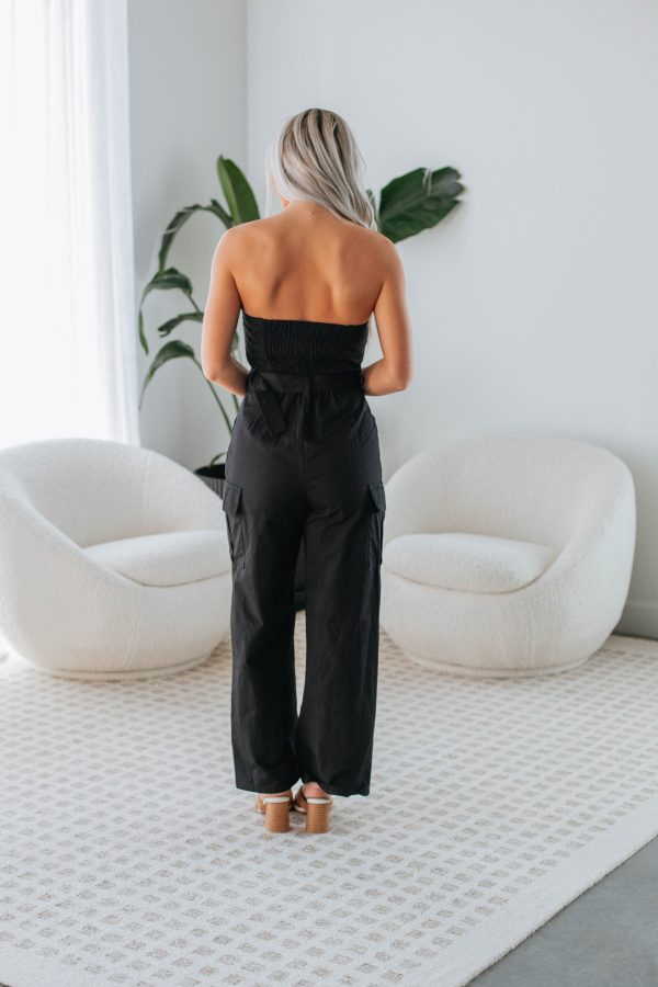 Jesa Cargo Jumpsuit - Black Online