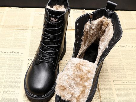 Camille – Bottes d hiver en cuir noir, élégantes et durables For Sale