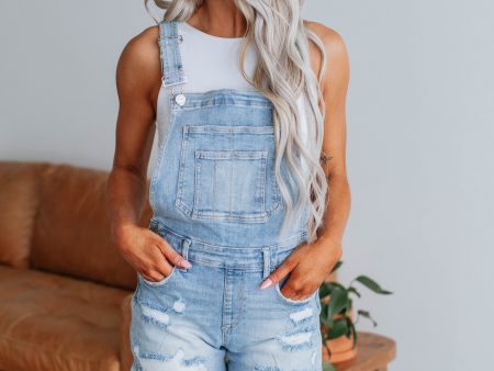 Gemini Risen Short Overalls - Light Wash Online