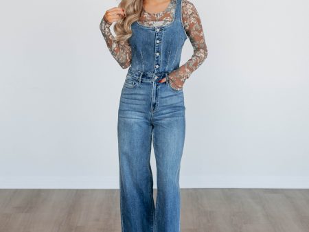 Kendall Hidden Denim Jumpsuit Online Sale