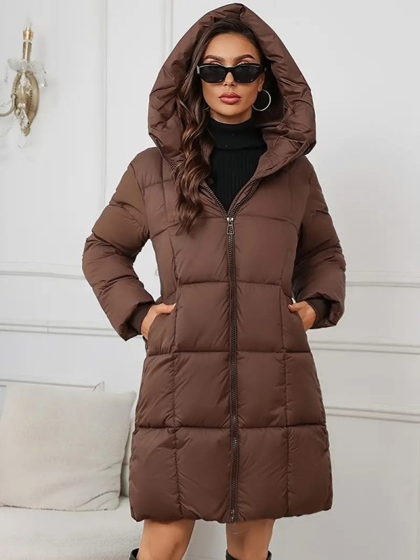 Viviane – Manteau long d hiver avec capuche pour femmes, élégant et chaud Online Sale