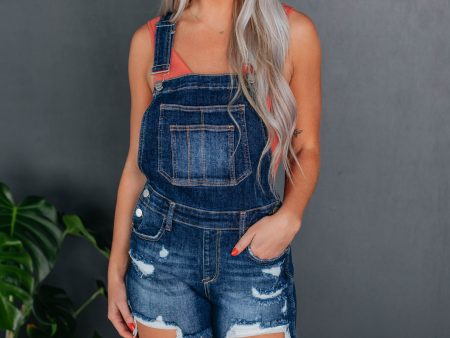 Gemini Risen Short Overalls - Dark Wash Online Sale