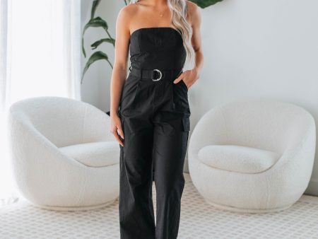 Jesa Cargo Jumpsuit - Black For Sale