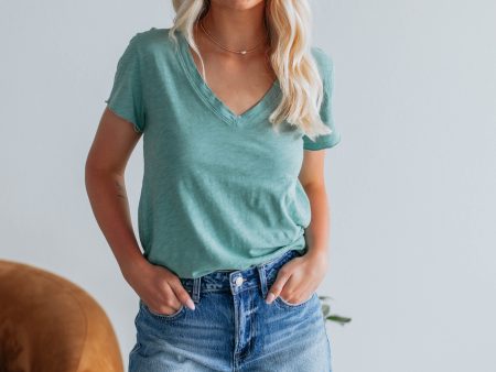 Luca Basic Tee - Jade For Cheap