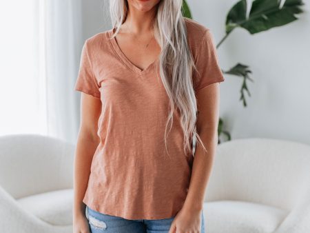 Luca Basic Tee - Clay Cheap