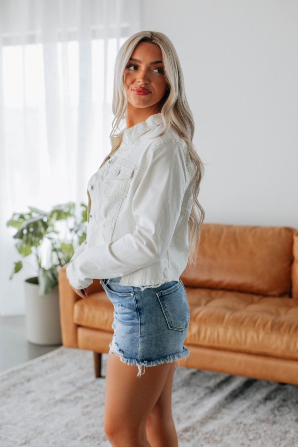 Gemma Risen Denim Jacket - Cream For Sale