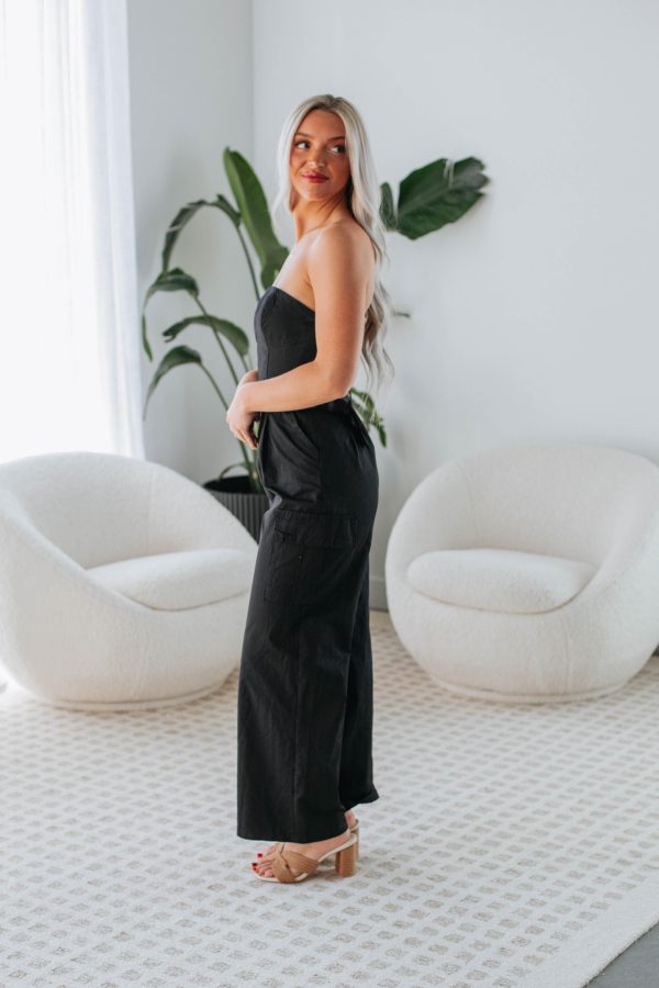 Jesa Cargo Jumpsuit - Black Online