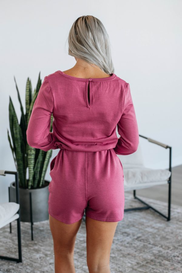 Tarah Lounge Romper - Raspberry Fashion