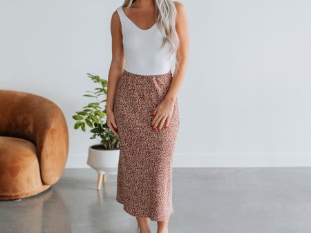 Hallie Floral Midi Skirt - Cinnamon For Cheap