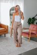 Adara Satin Cargo Pants - Taupe Online Hot Sale