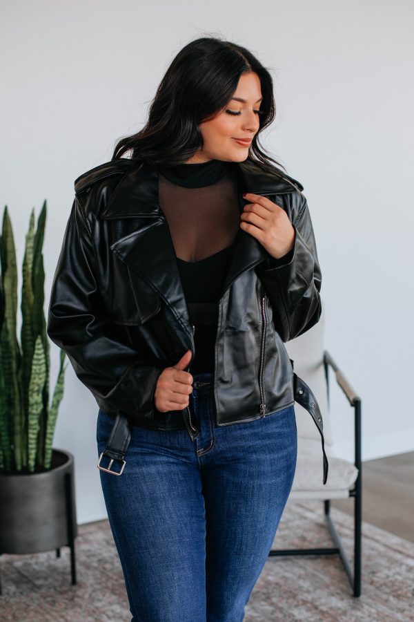 Hyland Leather Jacket - Black Sale