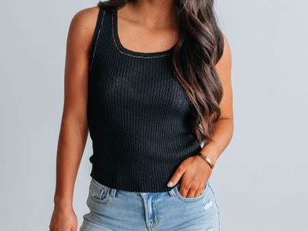 Aiden Knit Tank - Black For Discount