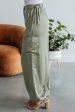 Adara Satin Cargo Pants - Olive Fashion