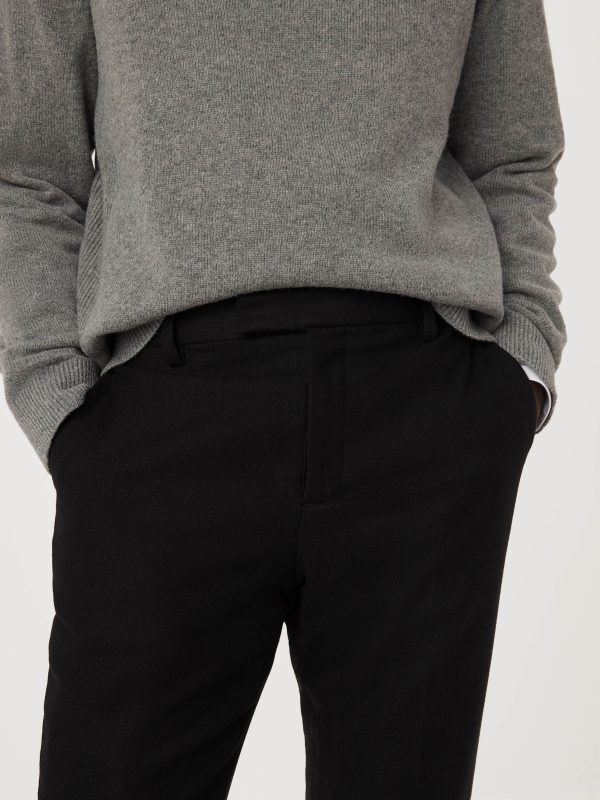 The Colin Tapered Recycled Wool Pant in Black Online Sale