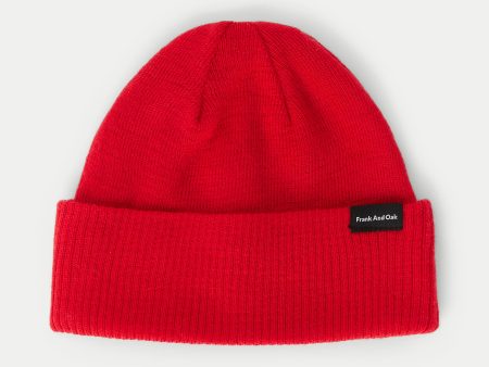 The Merino Wool Beanie in Bright Red Cheap