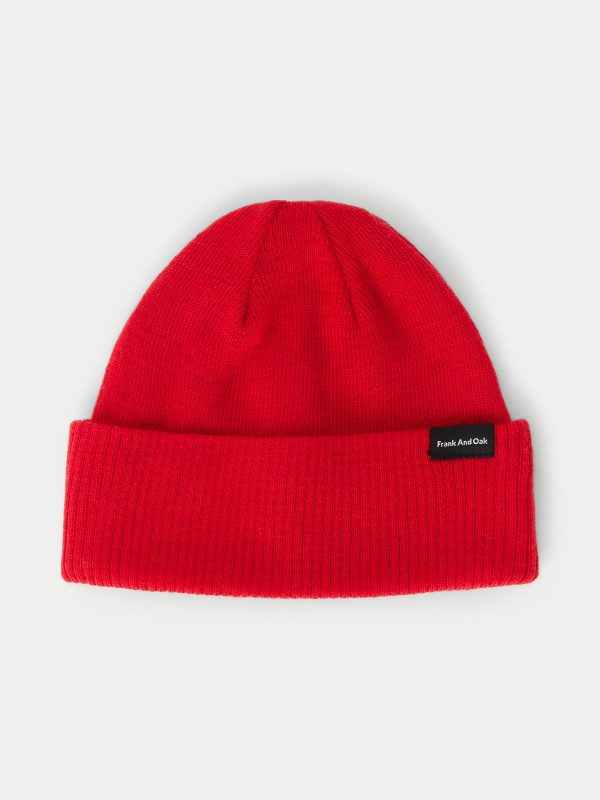 The Merino Wool Beanie in Bright Red Cheap