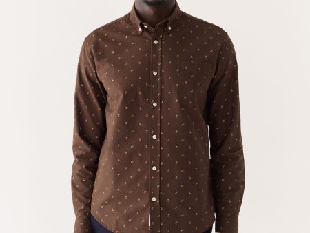 The Jasper Good Cotton Oxford Shirt in Dark Chicory on Sale