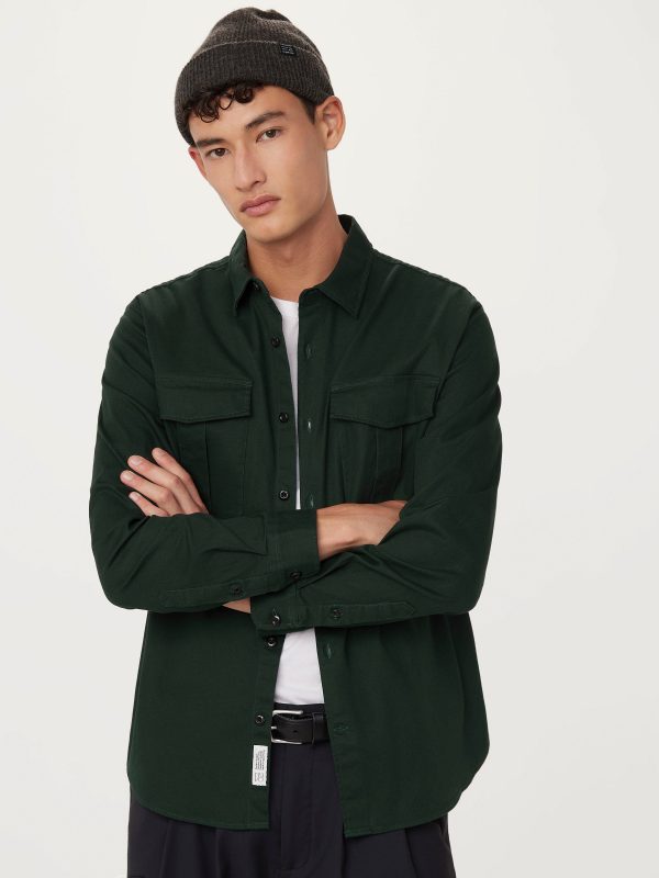 The Utility Shirt  in Forest Green Discount