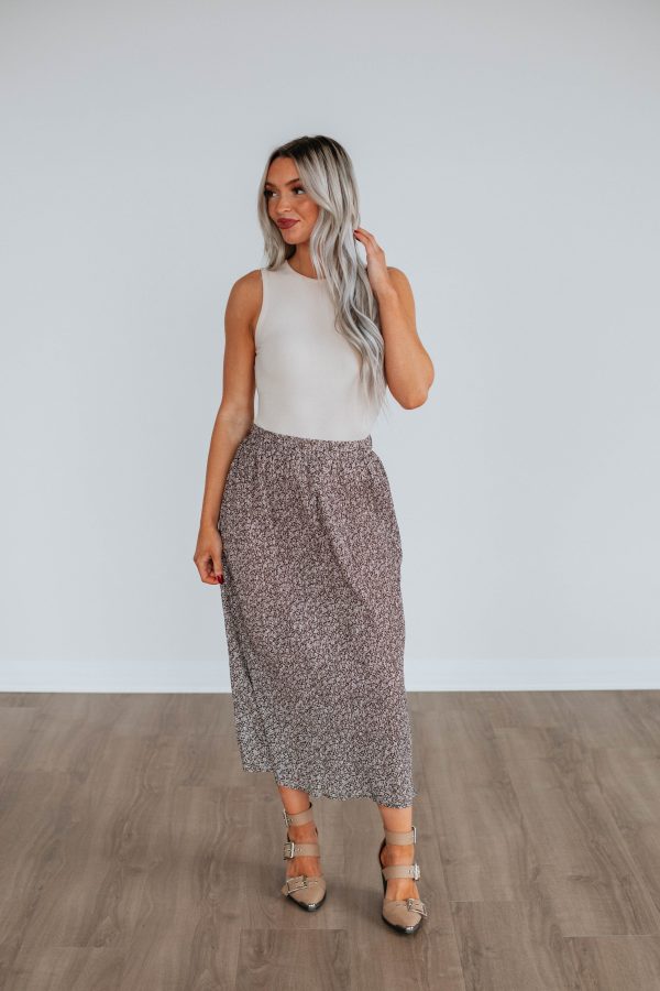 Anika Floral Skirt - Mocha Cheap