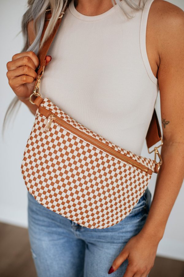 Patsy Bum Bag - Checkered Cognac For Cheap