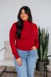 Afton Mock Neck Top - Cherry Online Hot Sale