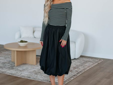 Mikala Midi Skirt - Black Fashion