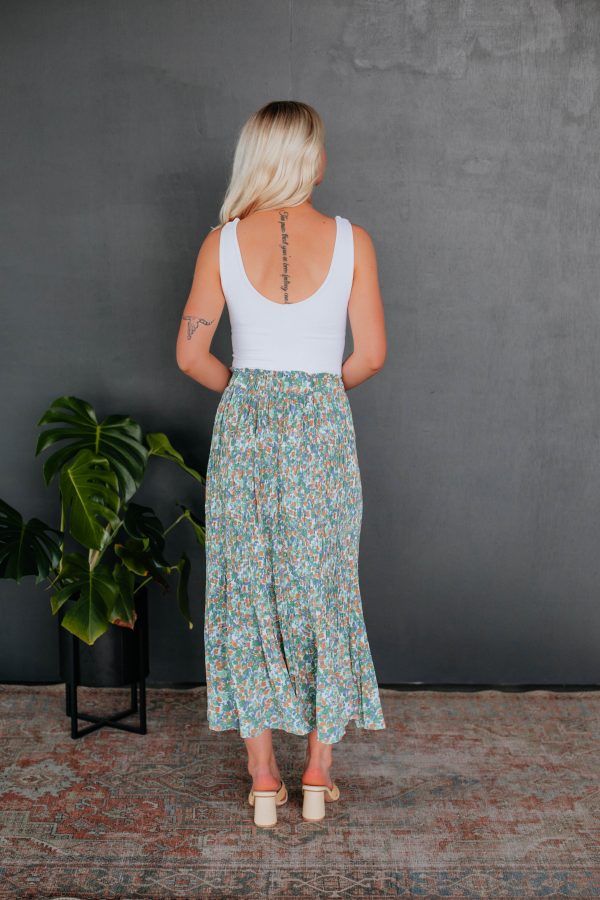 Addy Floral Skirt - Sage Cheap