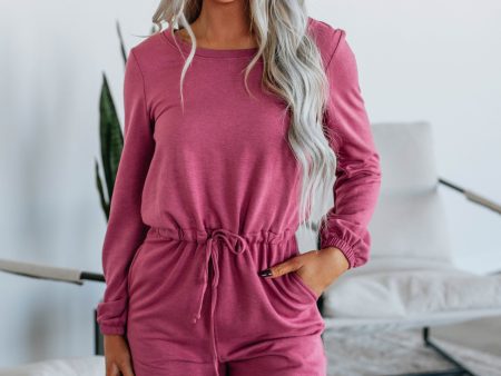 Tarah Lounge Romper - Raspberry Fashion