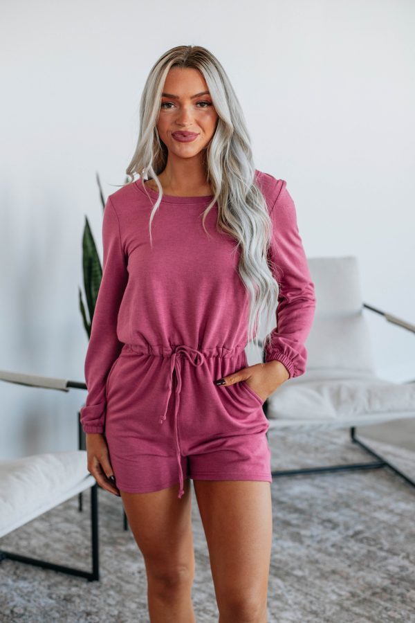 Tarah Lounge Romper - Raspberry Fashion