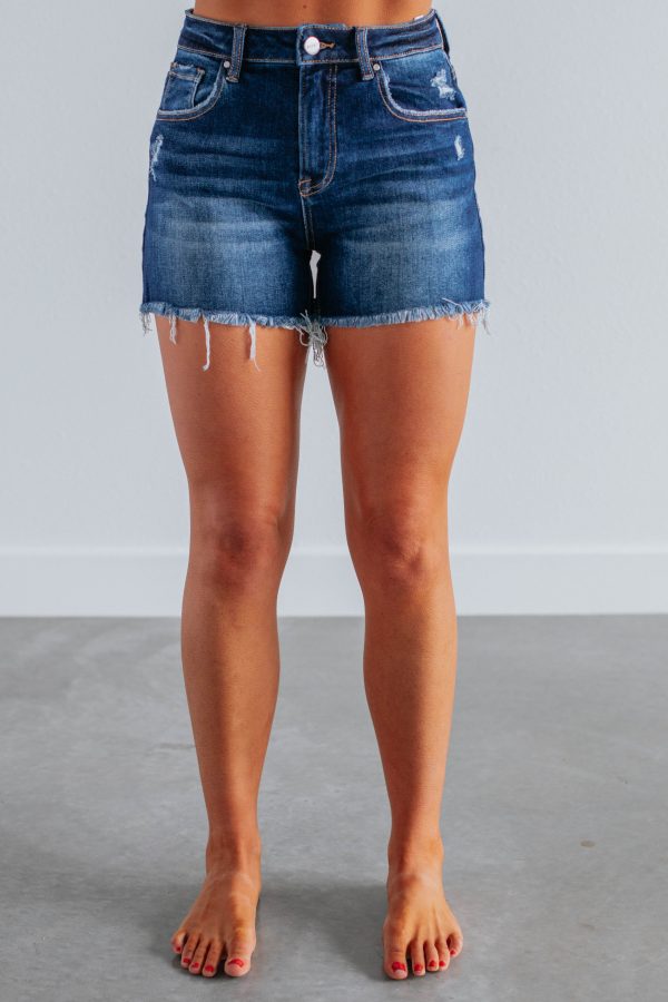 Ledger Risen Shorts - Dark Wash Online Sale