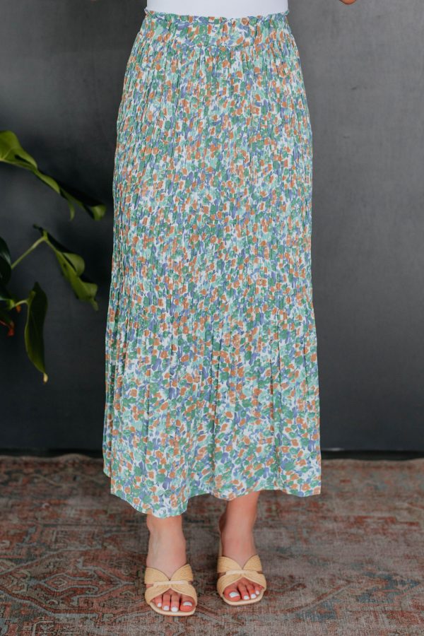 Addy Floral Skirt - Sage Cheap