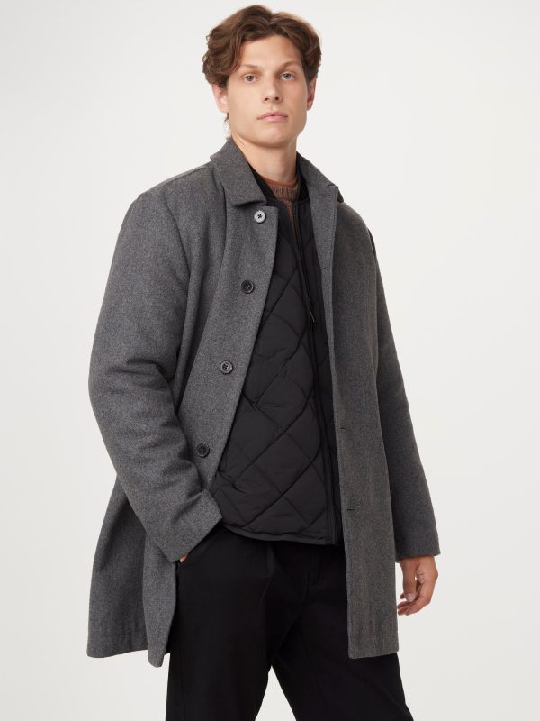 The Smith Mac Topcoat in Charcoal Grey Online Sale