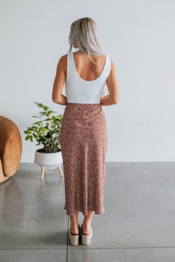 Hallie Floral Midi Skirt - Cinnamon For Cheap