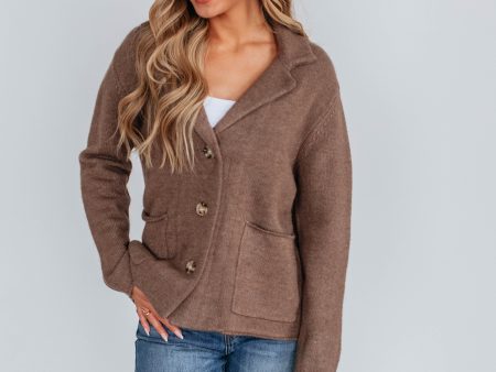 Tannis Knit Jacket - Mocha Online Sale